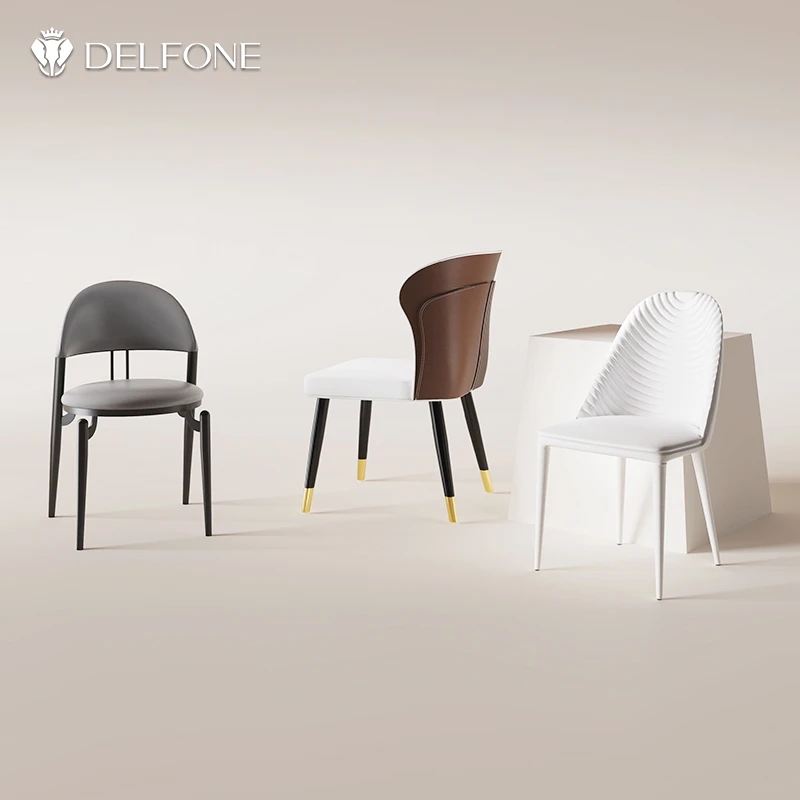 德利丰餐椅高端现代简约意式轻奢洽谈椅酒店样板间椅子餐桌椅子