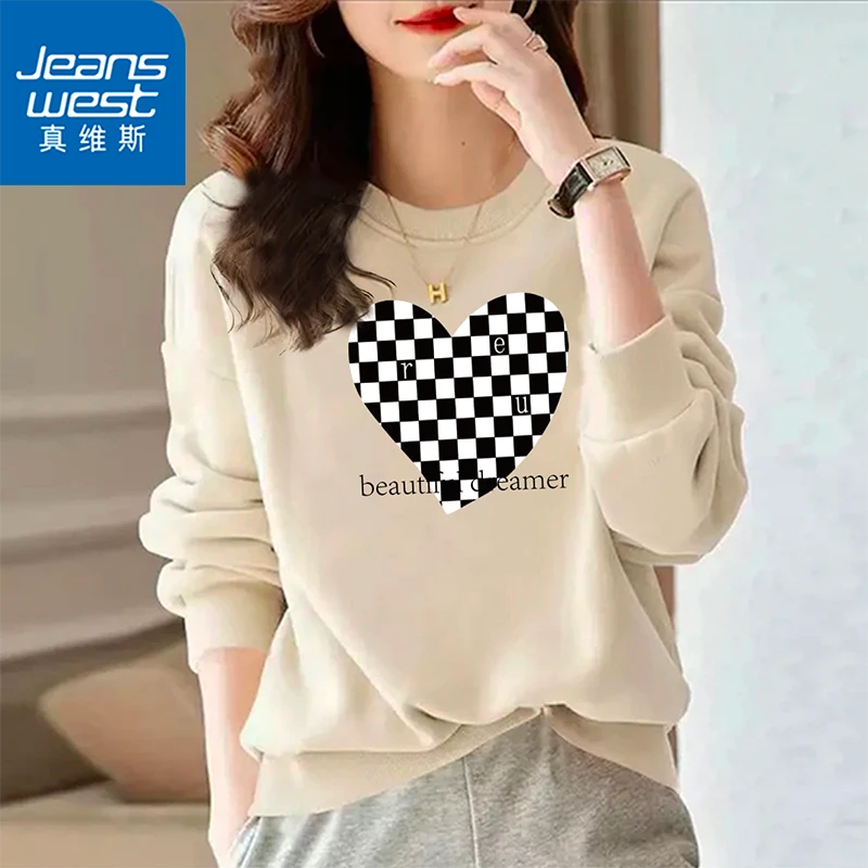 真维斯圆领卫衣时尚潮流百搭宽松秋装打底春秋季休闲服早秋外套