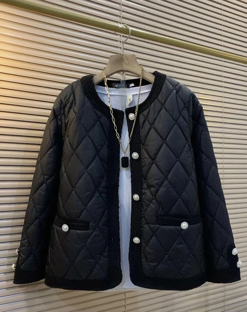 秋冬新款欧货遮肉显瘦气质百搭棉服保暖棉袄休闲复古加绒加厚韩版