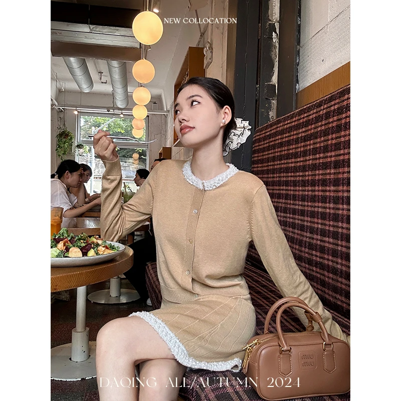 许大晴【云祁】复古花边领上衣半裙套装D4774