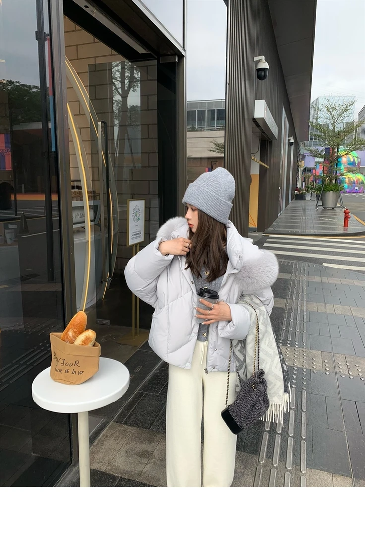 2024年新款冬季棉服女短款宽松大毛领棉衣韩版棉袄加厚小个子外套