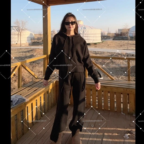 Sunshine服饰 冬季针织外套裤子 两件套