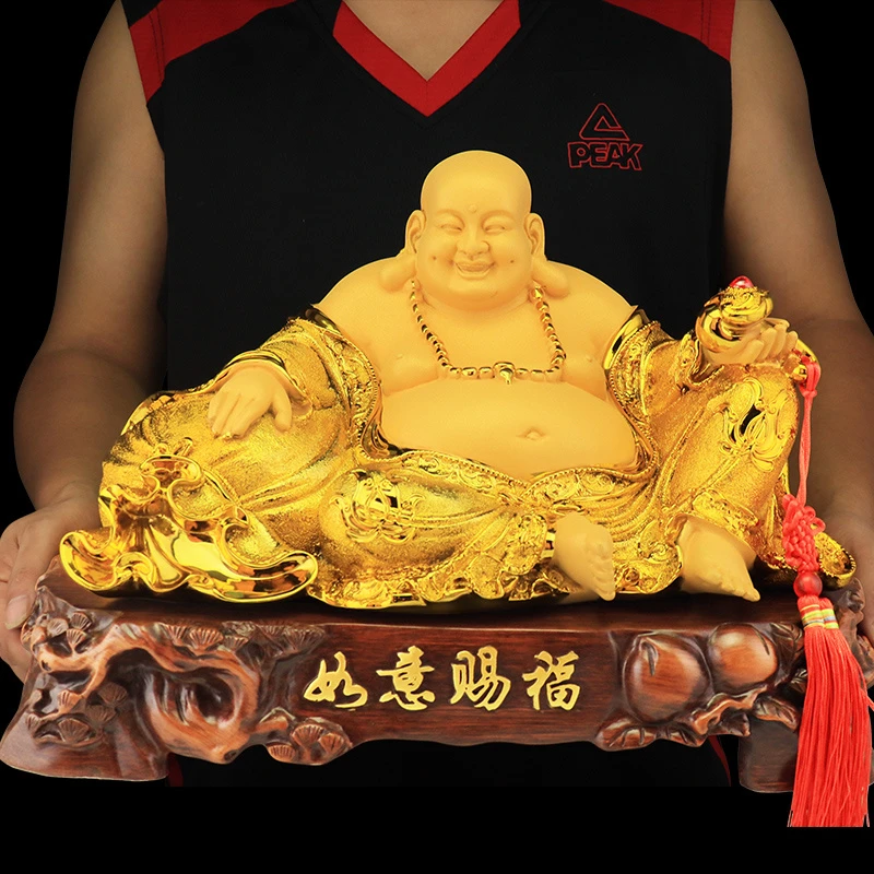 大肚弥勒佛摆件笑口佛家用供奉客厅玄关办公室乔迁店铺开业礼品