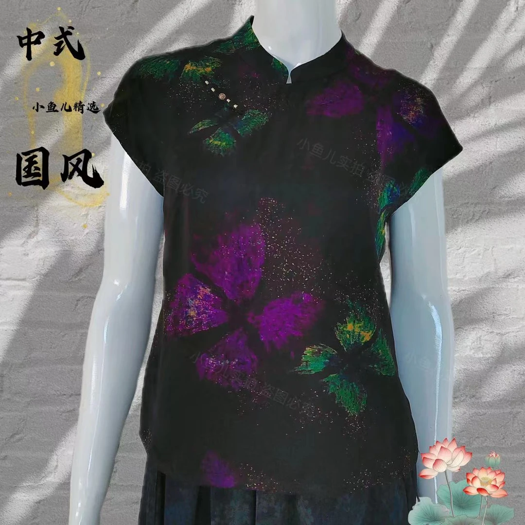 金星蝶影·洋气新中式休闲女体恤