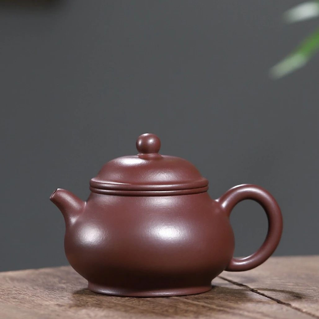 宜兴紫砂壶原矿紫砂石红潘壶200cc功夫茶具一件代发紫砂壶手工