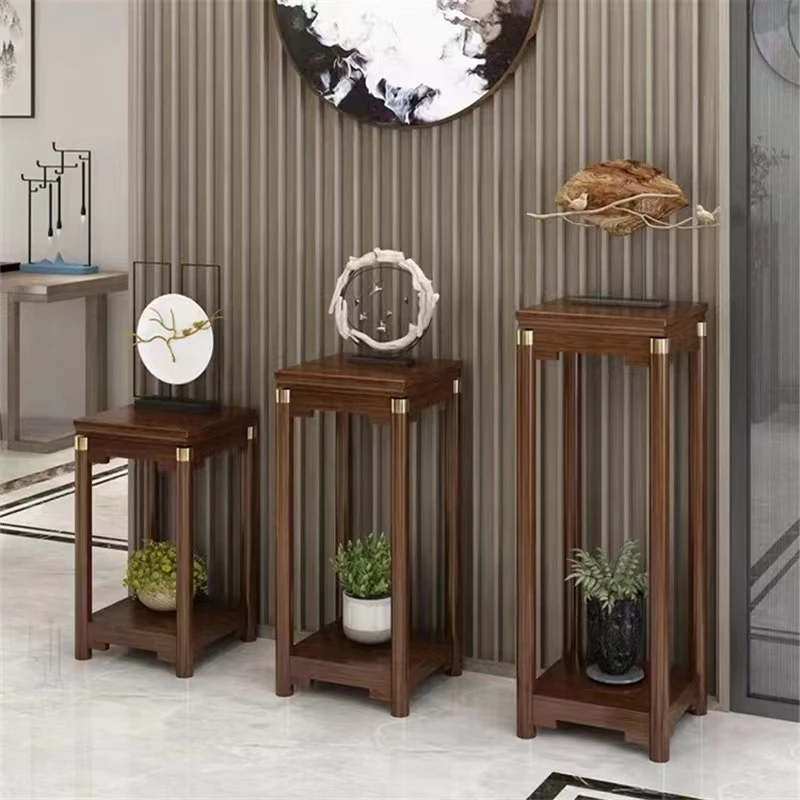 花架子阳台置物架落地式摆件客厅鱼缸实木花瓶花盆架花台花几边几