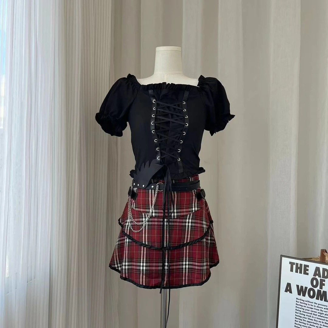 W00721爆款辣妹风夏季2024新款设计感套装女装