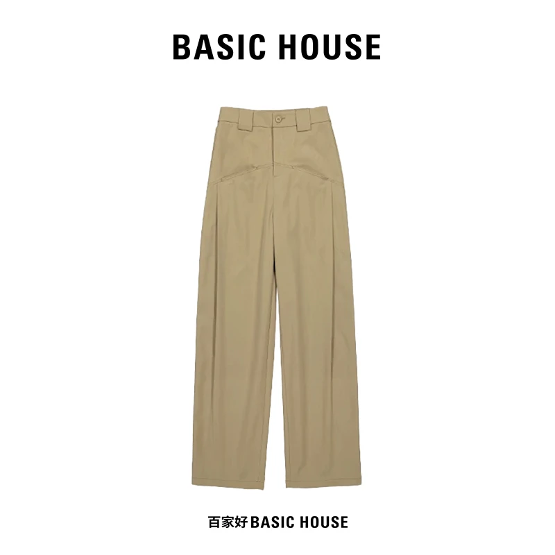 【哲妈宠粉】Basic House/百家好新款松紧腰显瘦休闲百搭阔腿裤