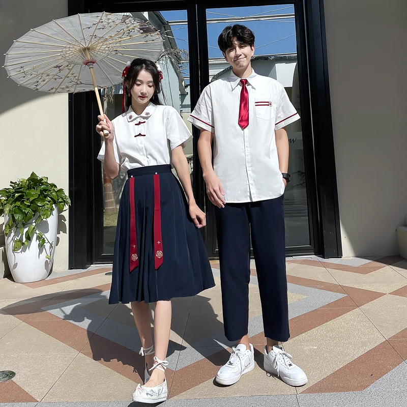 学生民国风2023新款夏季初高中生诗歌朗诵合唱演出服毕业班服套装