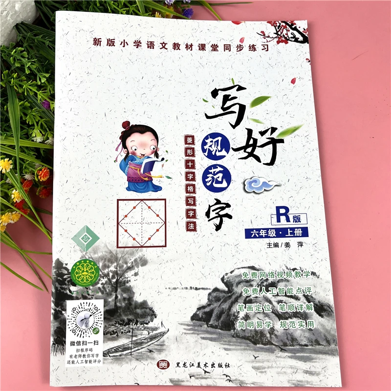 字帖六年级上册练字帖描红练字帖写好规范字菱形十字格送视频教程