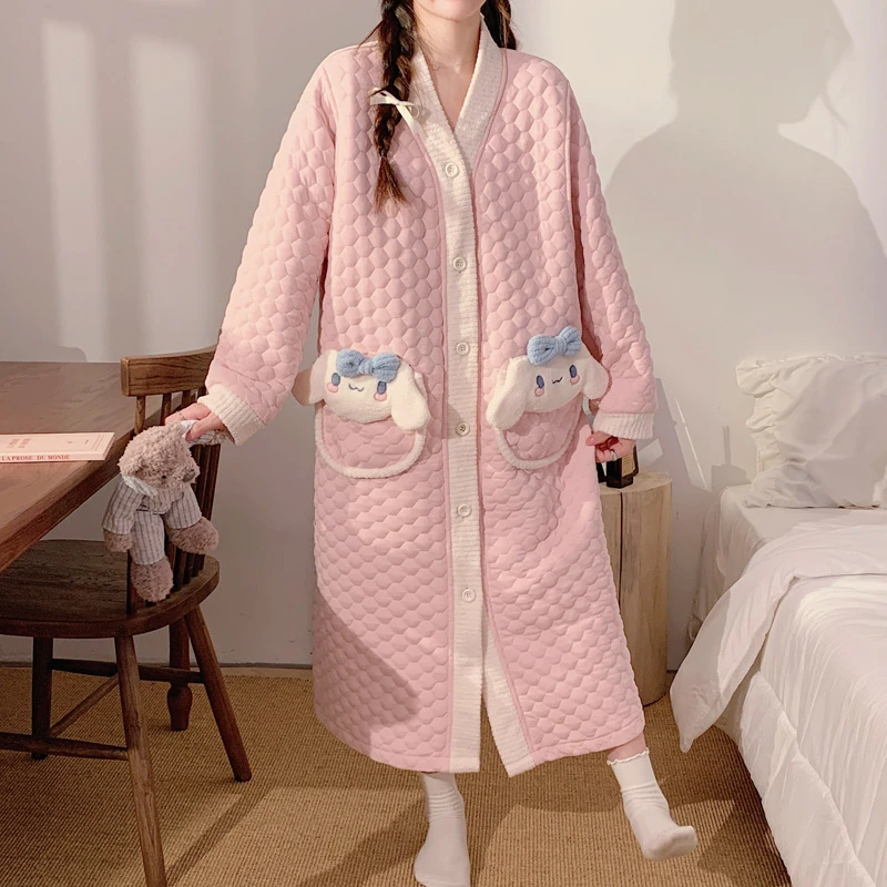 秋冬待产裙11-12月份产妇哺乳睡裙加厚空气棉怀孕期产房专用外穿