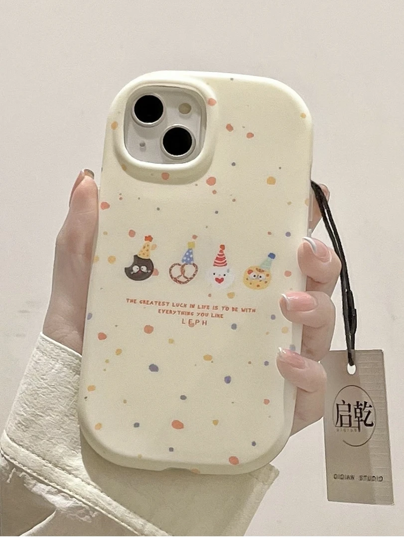 小众泼墨饼干iPhone14/15Promax手机壳苹果13/12软壳防摔xr硅胶7p