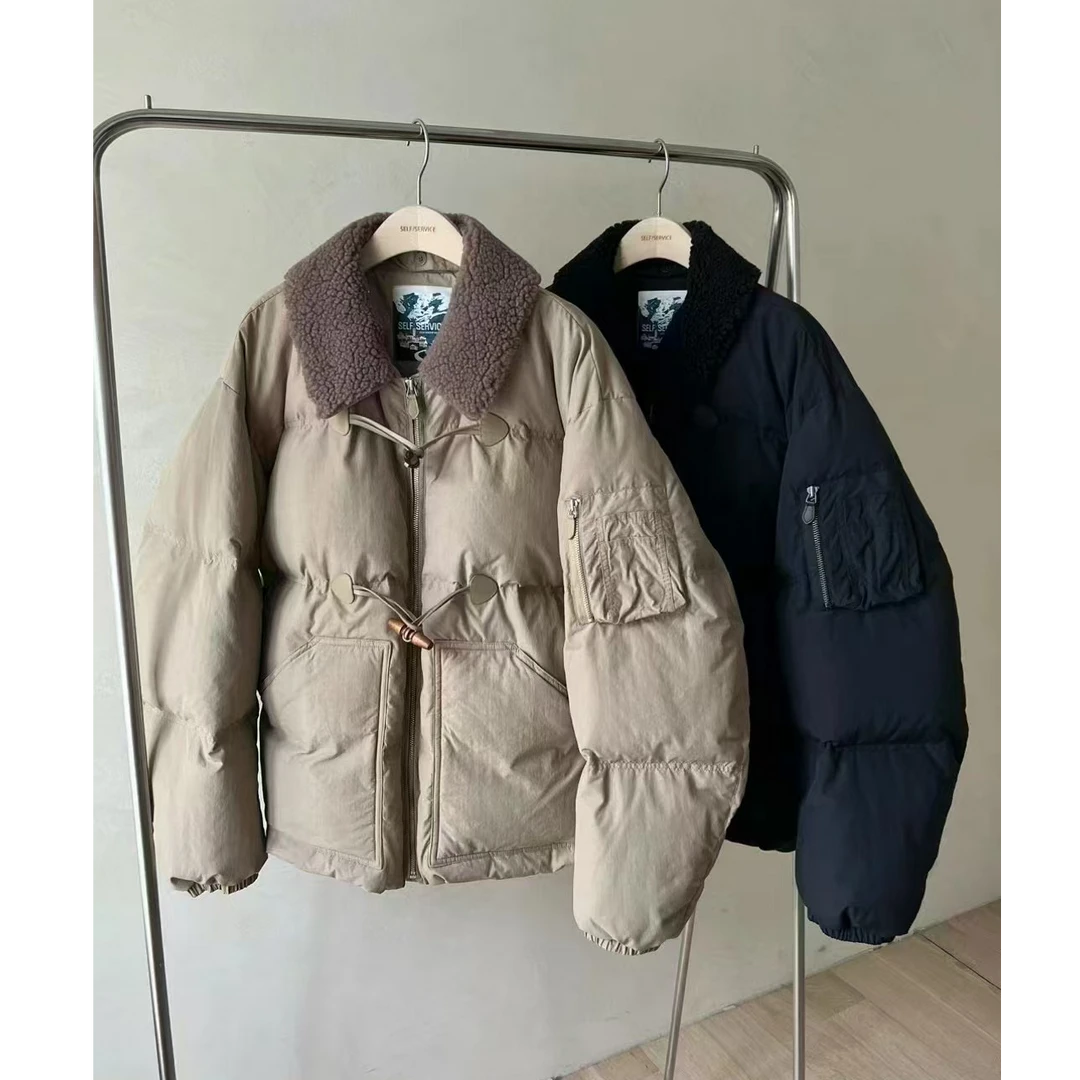 东大门se羊羔毛领羽绒服