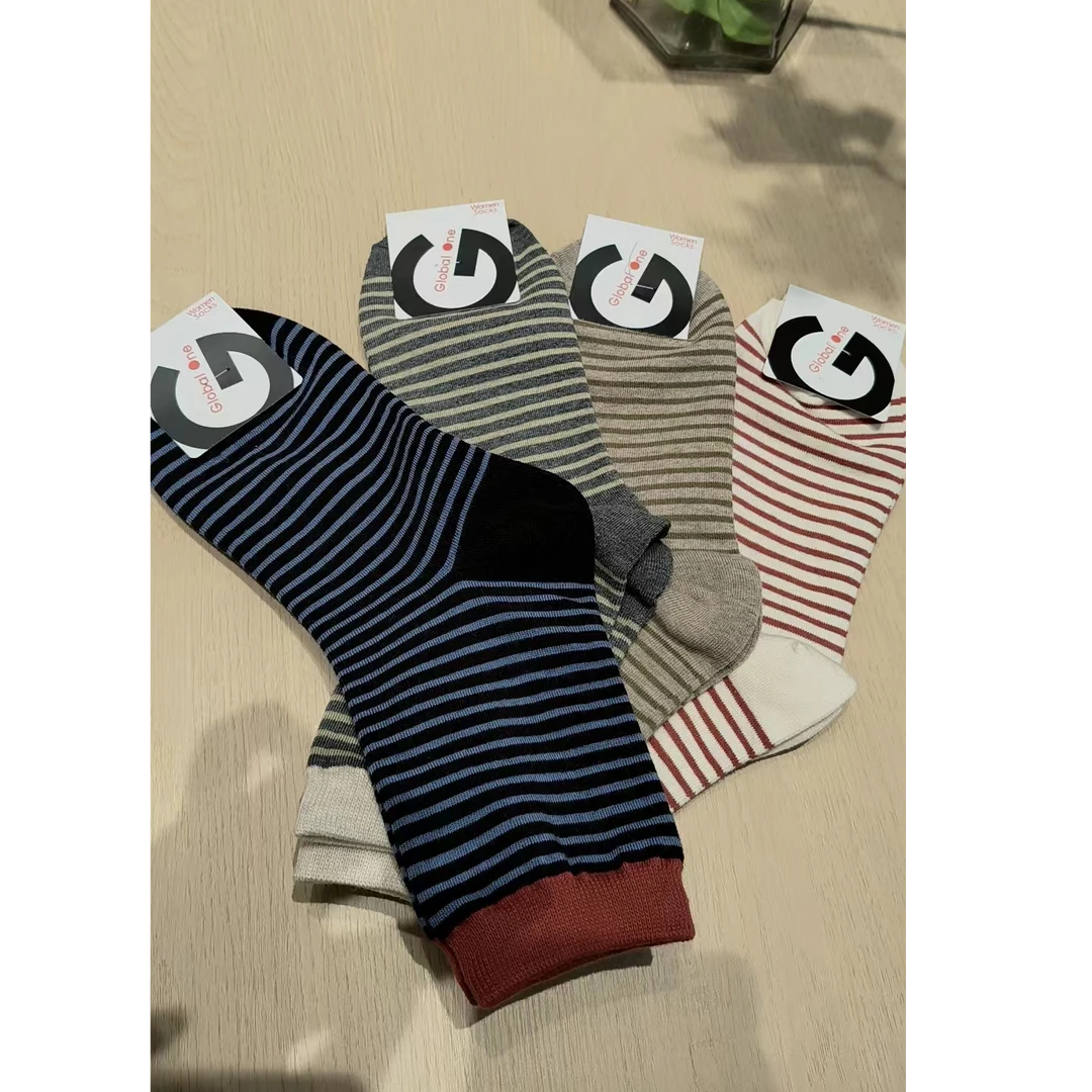 东大门glalalane复古条纹撞色袜