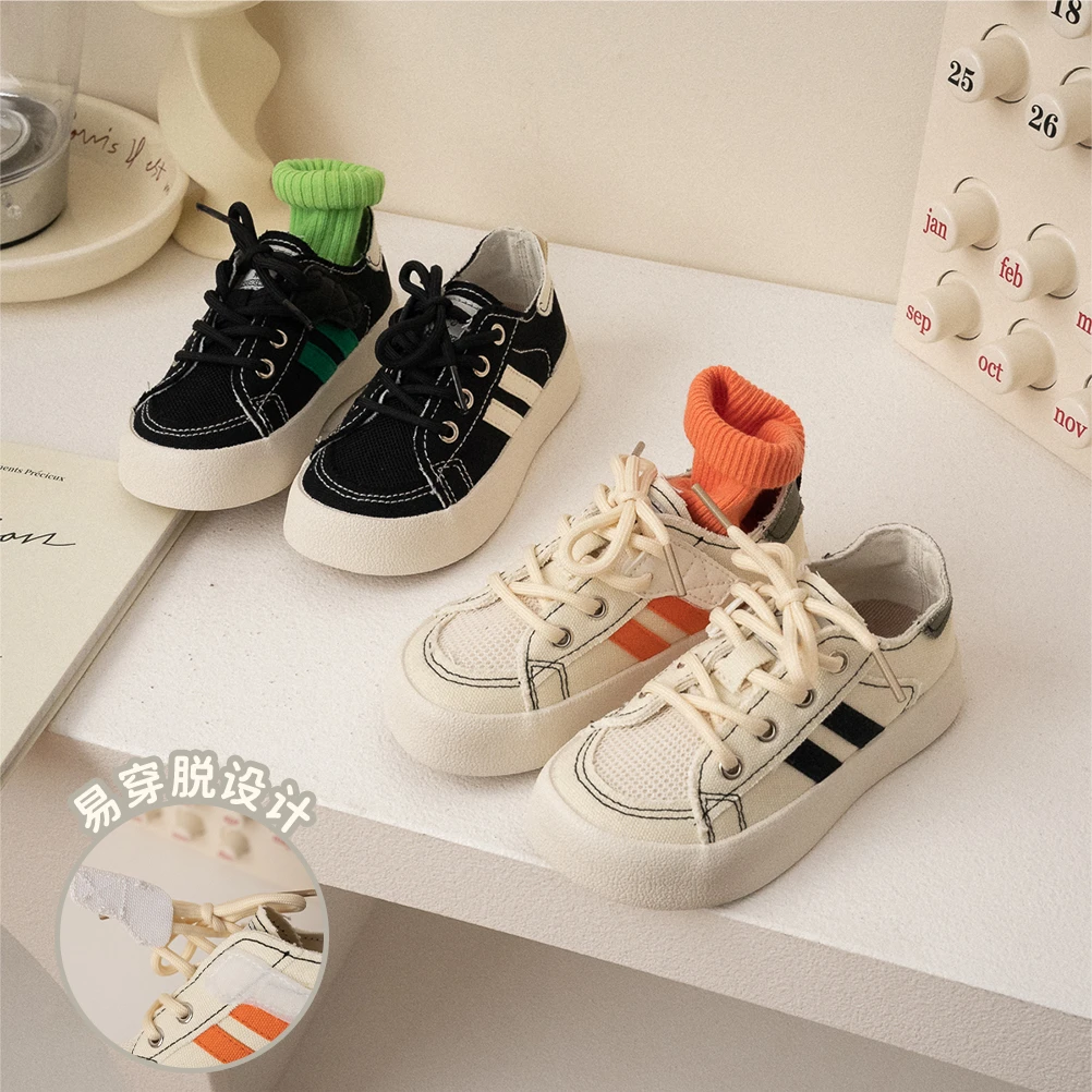 捡漏【现】儿童潮流板鞋春秋新男女童魔术贴帆布241017