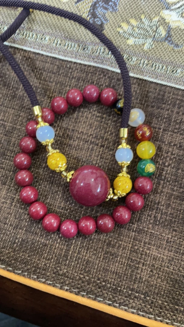 天然辰砂朱砂卡8手串套装