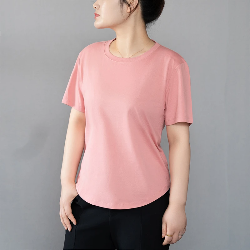 女装圆领简约百搭短袖T W7228 Veleonise