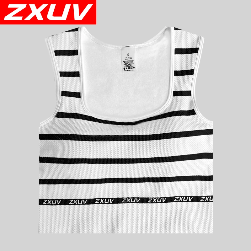 ZXUV高尔夫方领背心式一体杯文胸高端瑜伽跑步跳操运动健身服瑜伽