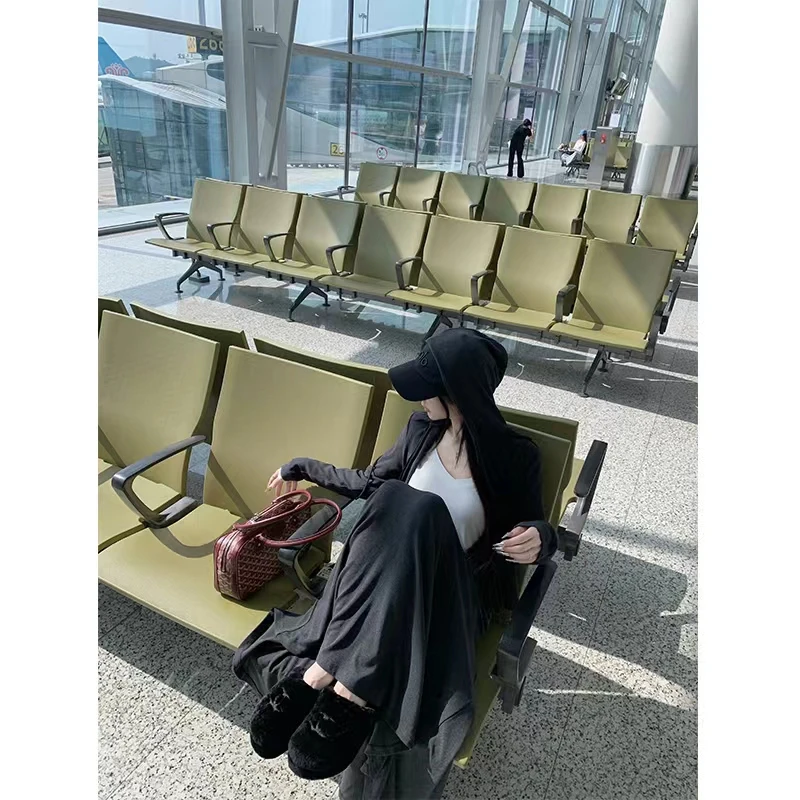 高级感休闲秋季修身显瘦连帽卫衣开衫外套百搭长款半身裙两件套装