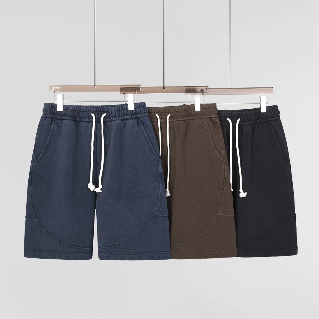 水洗做旧夏季宽松休闲透气五分裤复古高街高克重磅纯棉毛圈男短裤