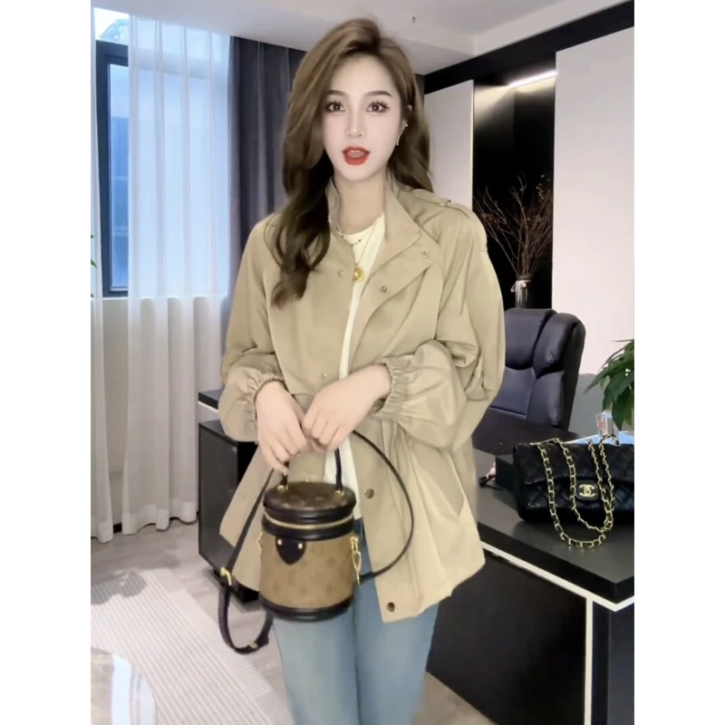 美拉德复古工装风衣外套女2024春秋新款韩版宽松休闲百搭爆款上衣