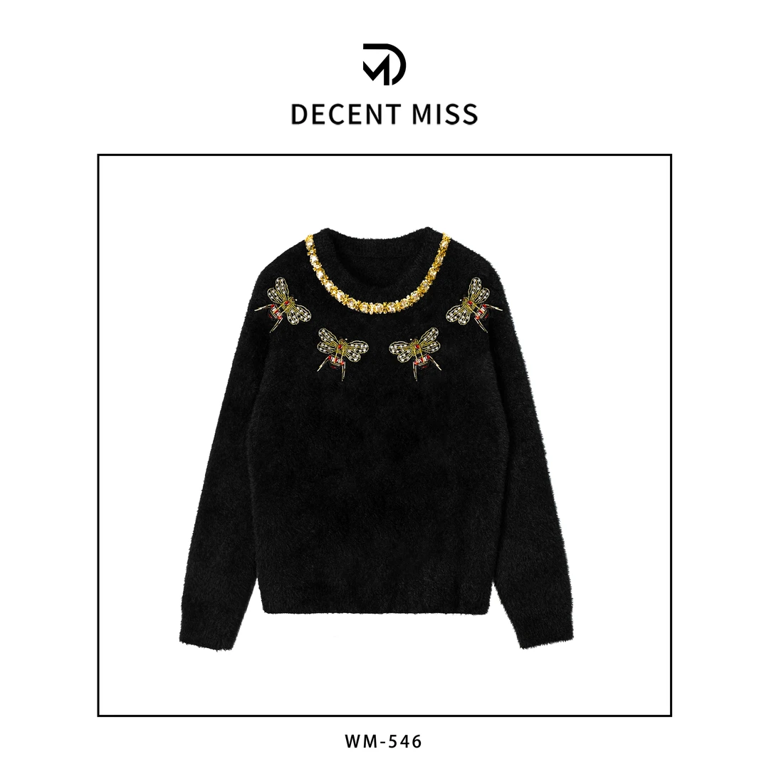 DECENT MISS重工定制古典传承手工精制时尚蜜蜂毛衣WM-546