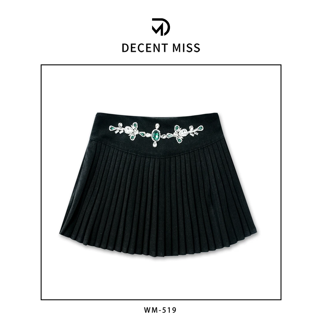 Decent miss手工缝制宝石镶钻百褶裙WM-519