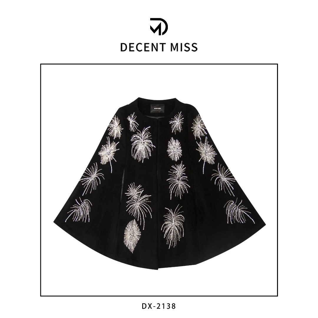 Decent miss 花满手工缝制满钻绵羊毛斗篷DX-2138外套