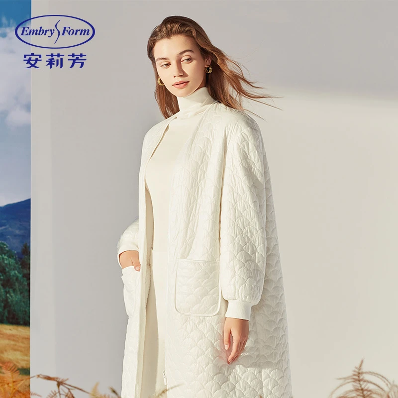 安莉芳家居服可外穿中长款休闲时尚加绒加厚防寒睡袍秋冬EL00478