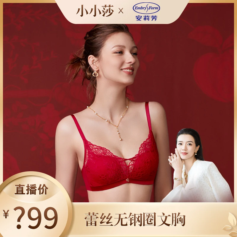 【小小莎专属】安莉芳蕾丝无钢圈性感小胸收副乳内衣文胸EB00596