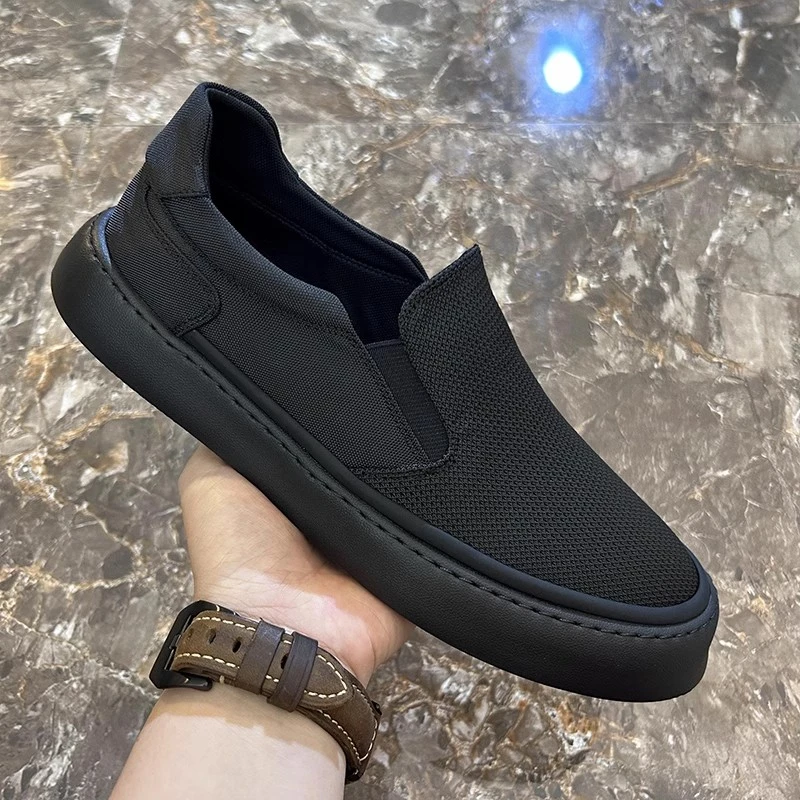 2024新款轻便一脚蹬懒人休闲男鞋夏季透气网面鞋潮流时尚男款布鞋