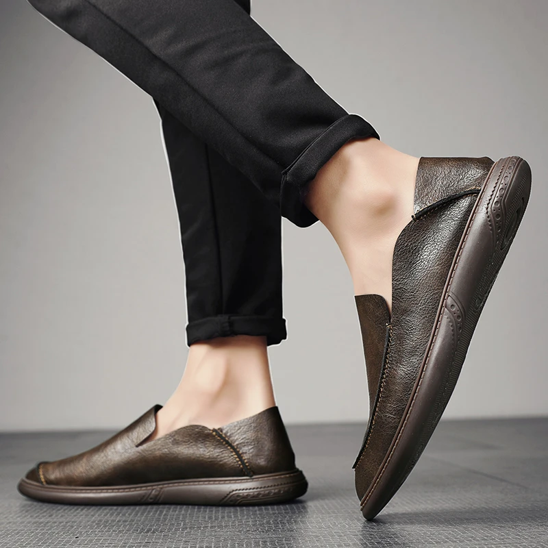 一脚蹬皮鞋男新款男士鞋子真皮软底豆豆鞋休闲鞋休闲韩版驾车潮流