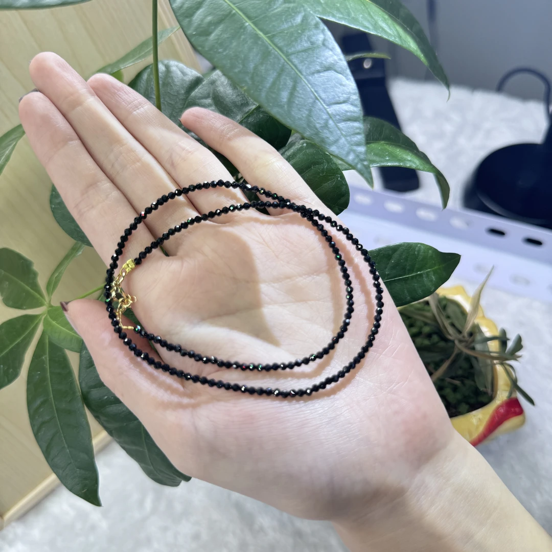 【诗颜珠宝】B轻奢高级小清新黑尖晶项链诗颜珠宝SYZB09