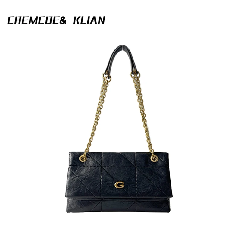 【官方正品Cremcoe&Klian】高级感软皮小众菱格链条单肩斜跨腋下包