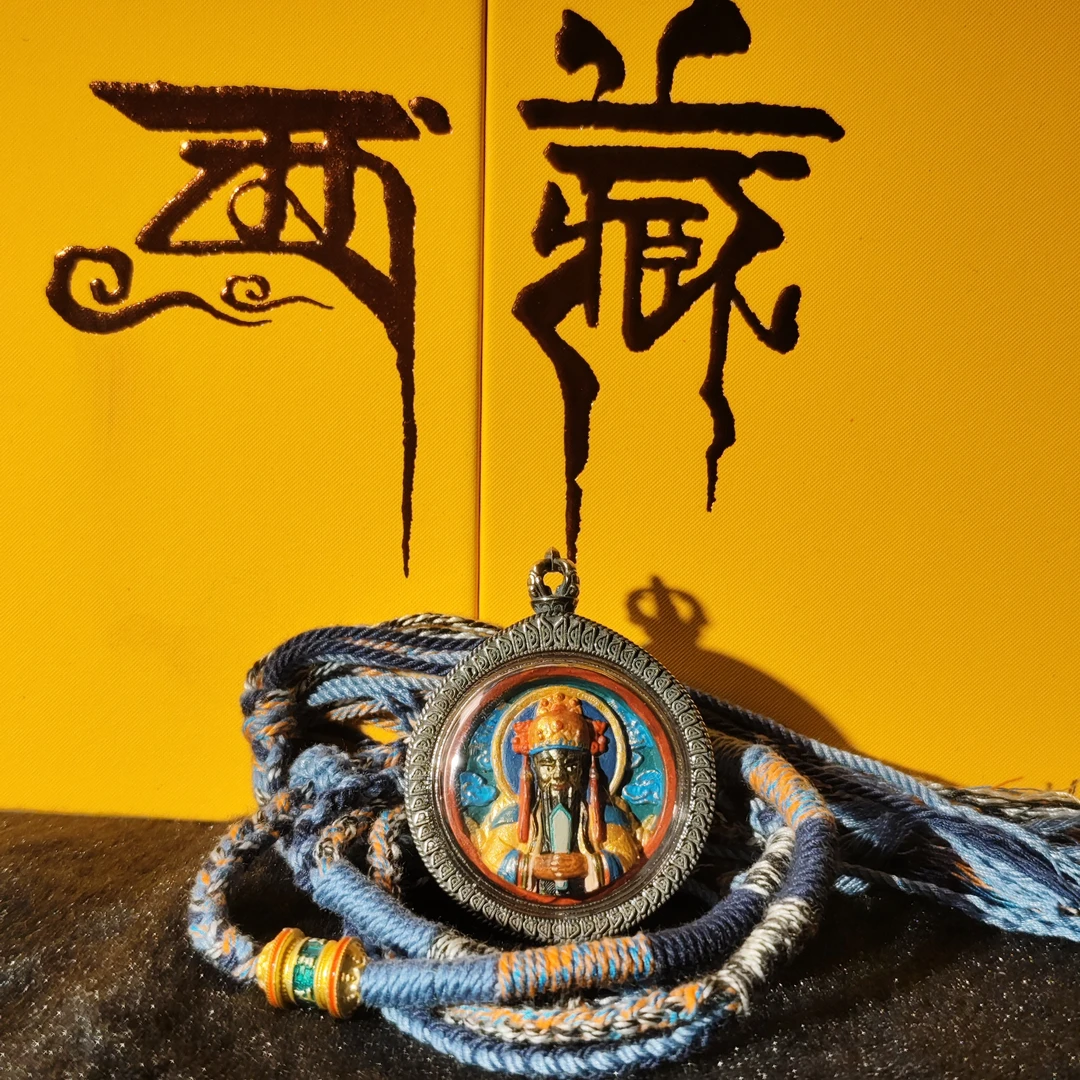 手工文殊➕五爷擦擦 亚克力外包银壳 有绳 做旧