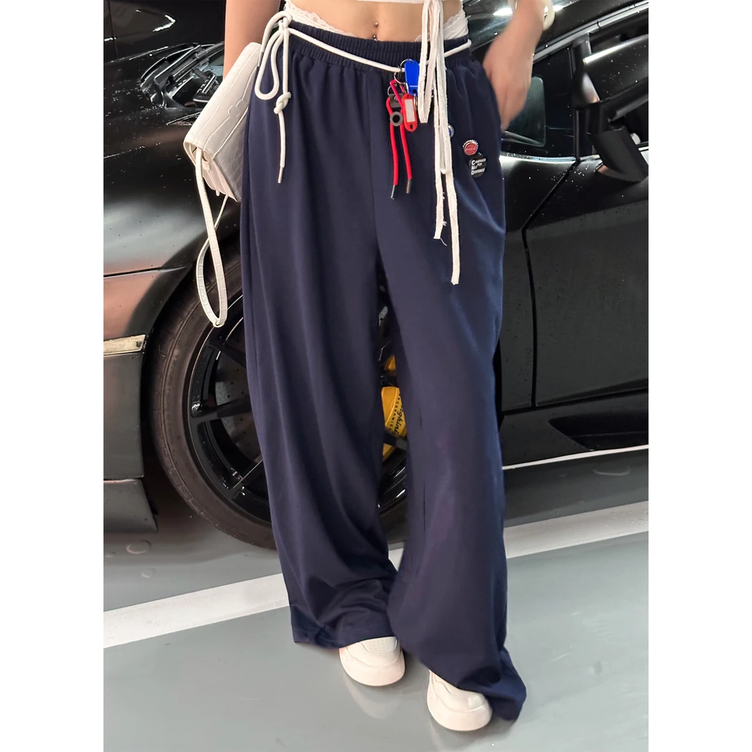 媛媛 【mumu女孩】蕾丝腰头宽松休闲裤#K0713