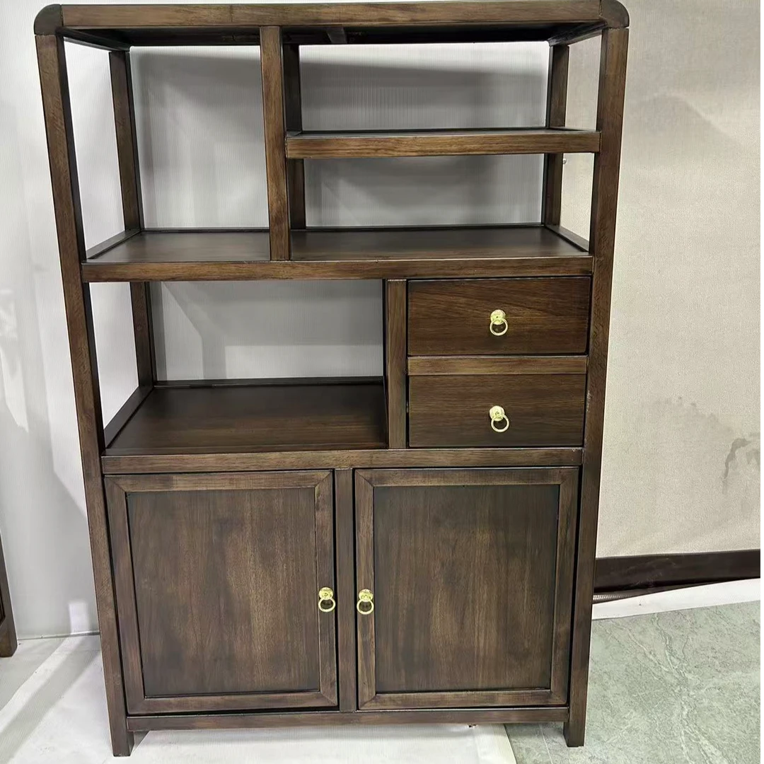 矮柜书架茶架置物架储物置物架中式客厅家用简约茶水柜厂家直销