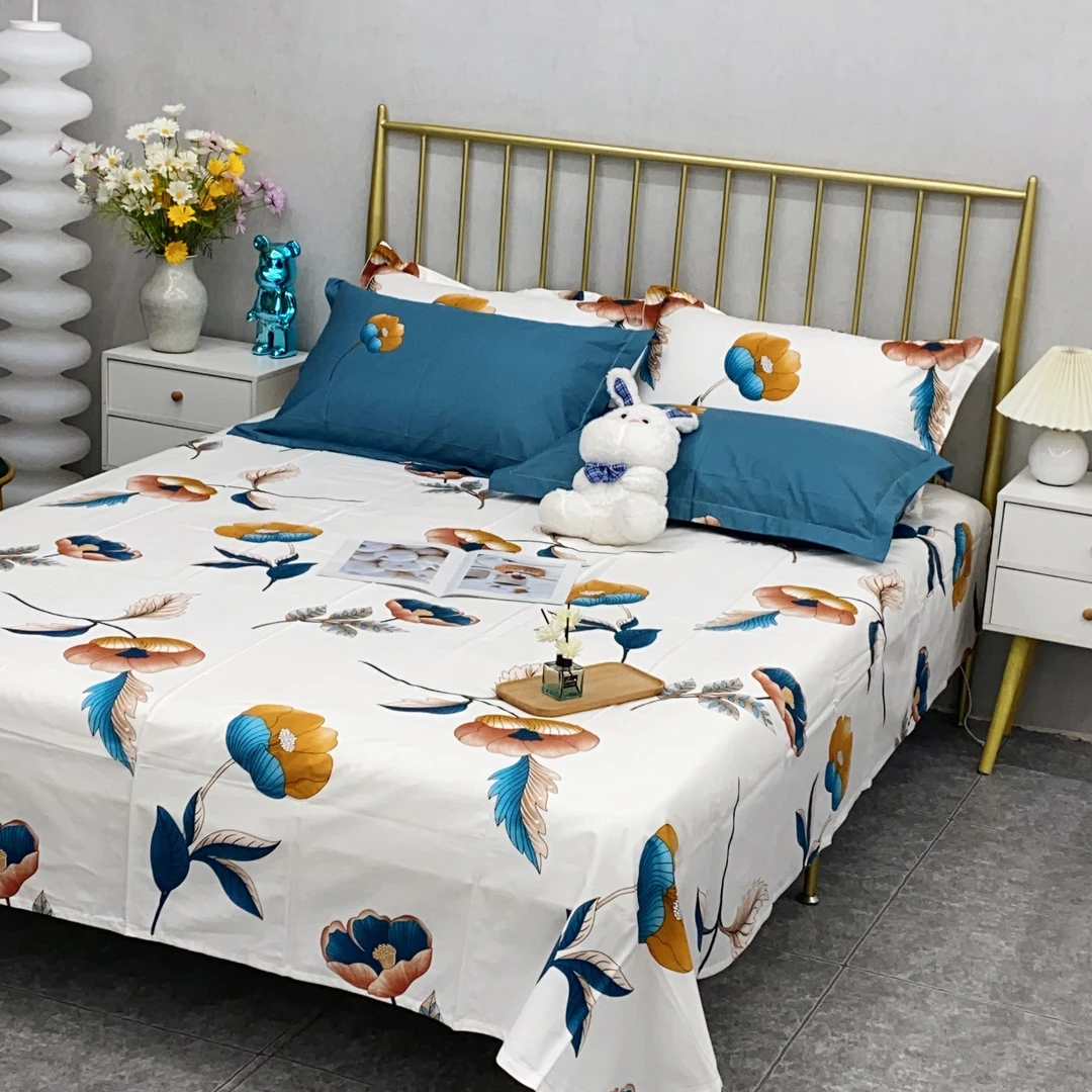 东辰270*230cm大床单纯棉斜纹老粗布全棉印花亲肤加厚