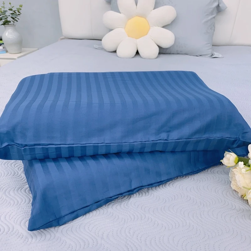 正洋外贸出口好枕套儿童枕套纯棉80支贡缎全棉枕套35x50cm一对