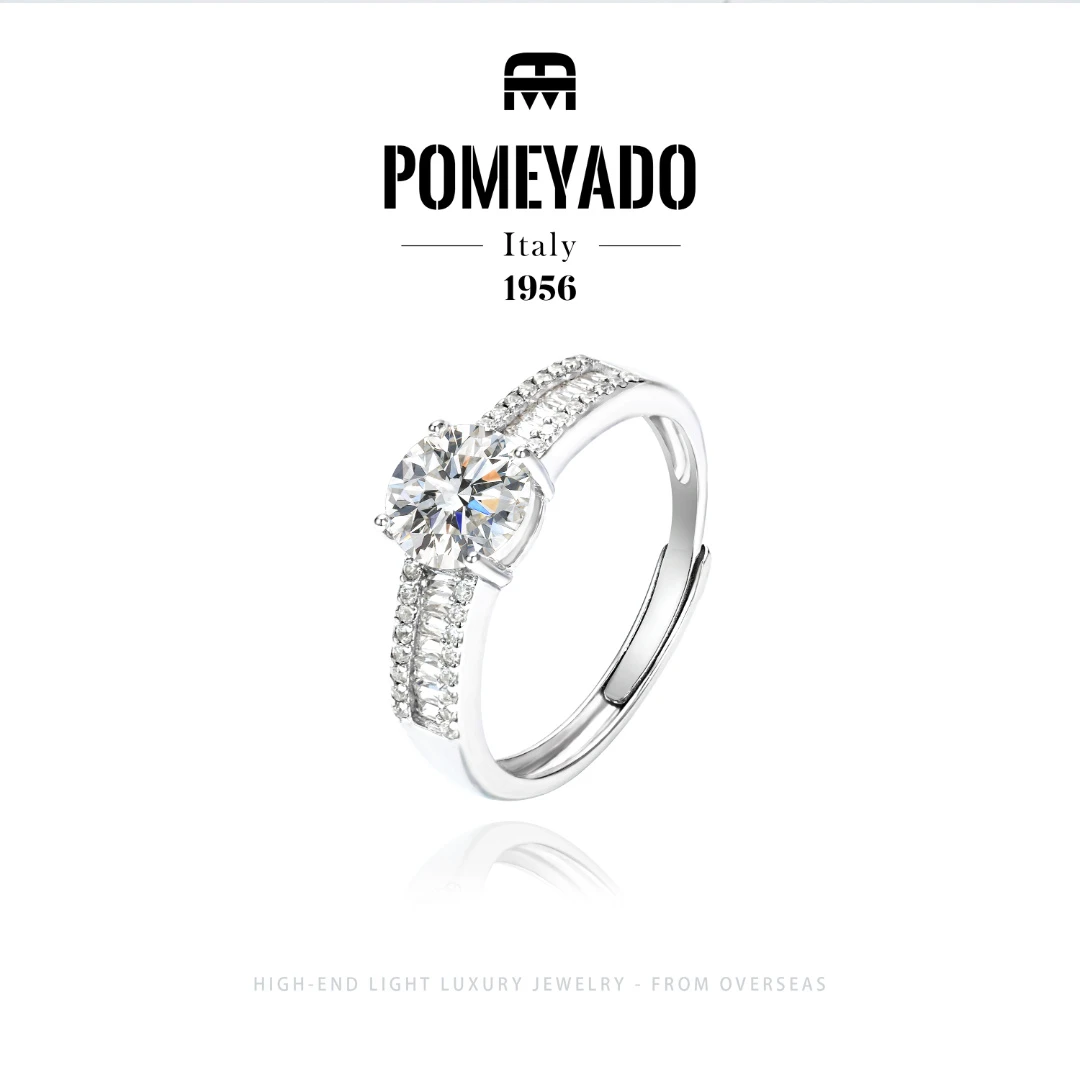 925银莫桑石 【永恒之夜】POMEYADO设计师款 轻奢戒指F1010
