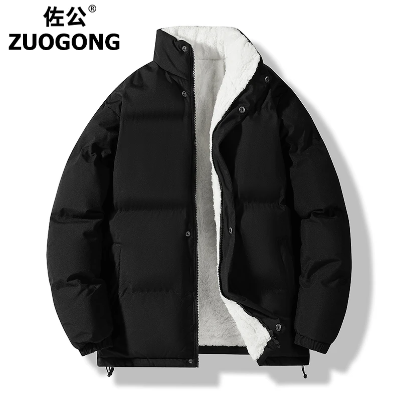 冬季大码男棉服加绒加厚保暖休闲男士宽松百搭潮流情侣棉袄外套男