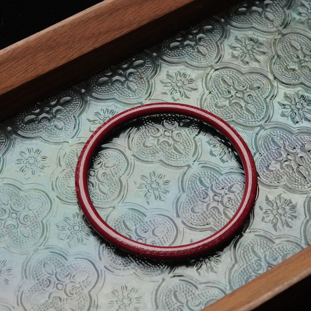 含辰砂工艺品天然朱砂5mm雕刻心经单圈手镯