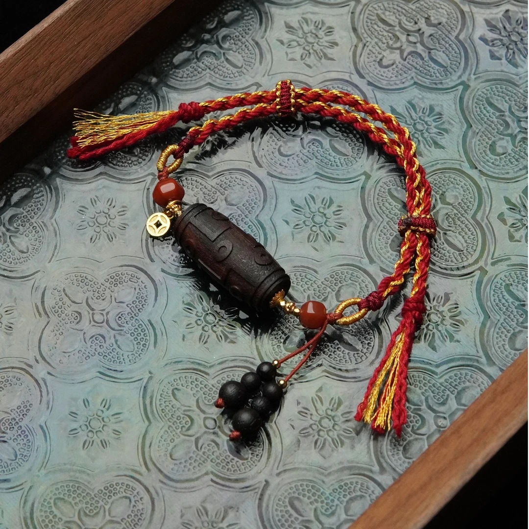 天添 十亩香降真香28*13mm顶珠单圈手串