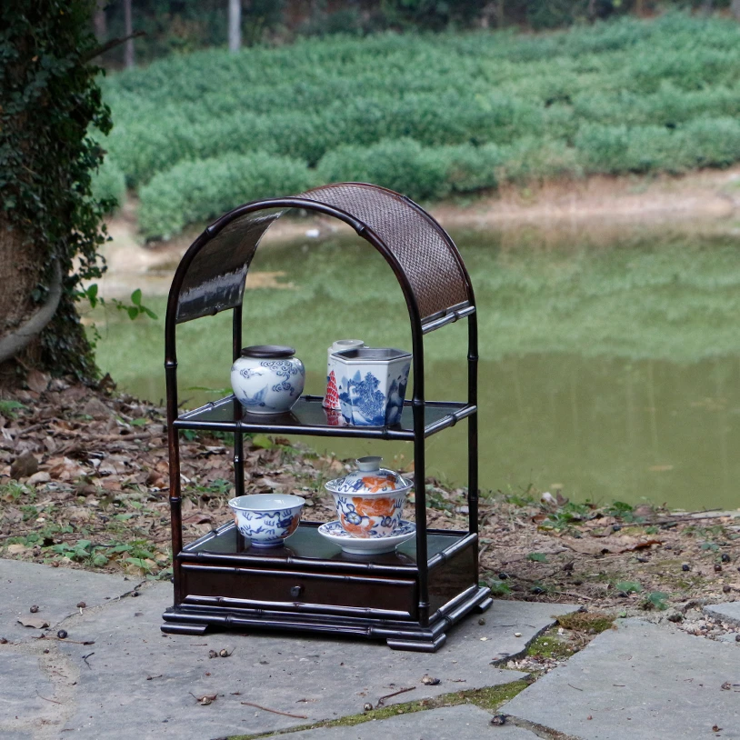 紫竹茶棚茶具收纳展示柜多宝格博古架茶室桌面茶柜