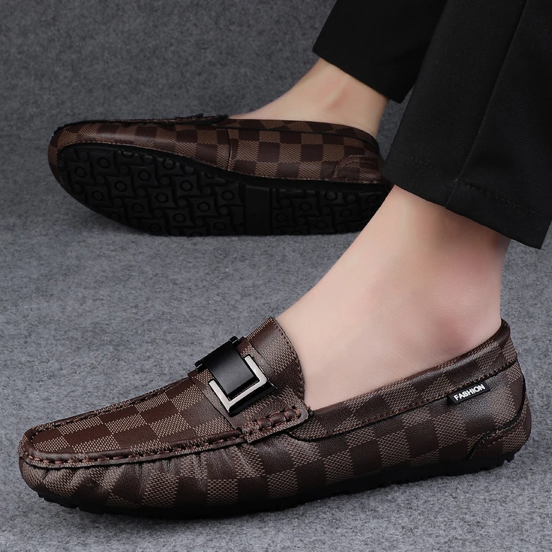 唐戈男士豆豆鞋时尚百搭夏季透气真皮软底潮鞋春季休闲真皮驾车鞋