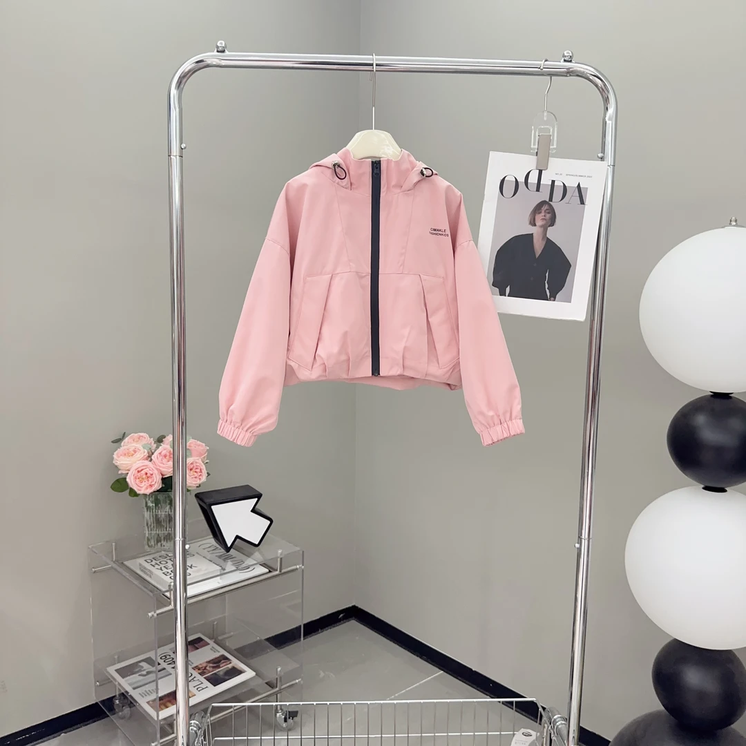 【波波家】2024秋季新款女童时尚百搭纯色简约冲锋衣外套—-Y2832