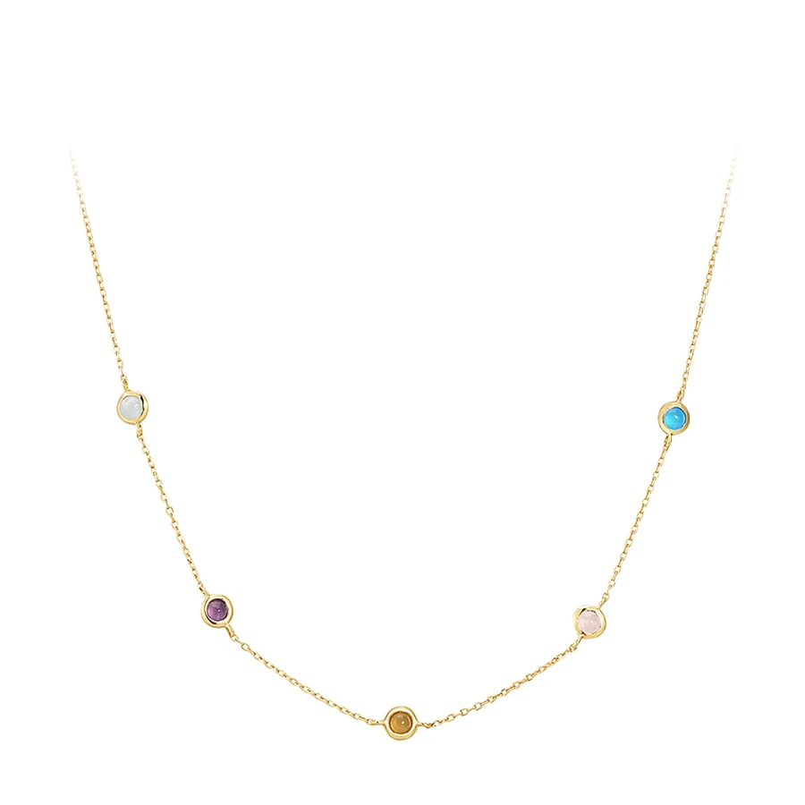 非金属珐琅项链 秘密花园2五彩星恋项链简约高级感纯银S925银项链