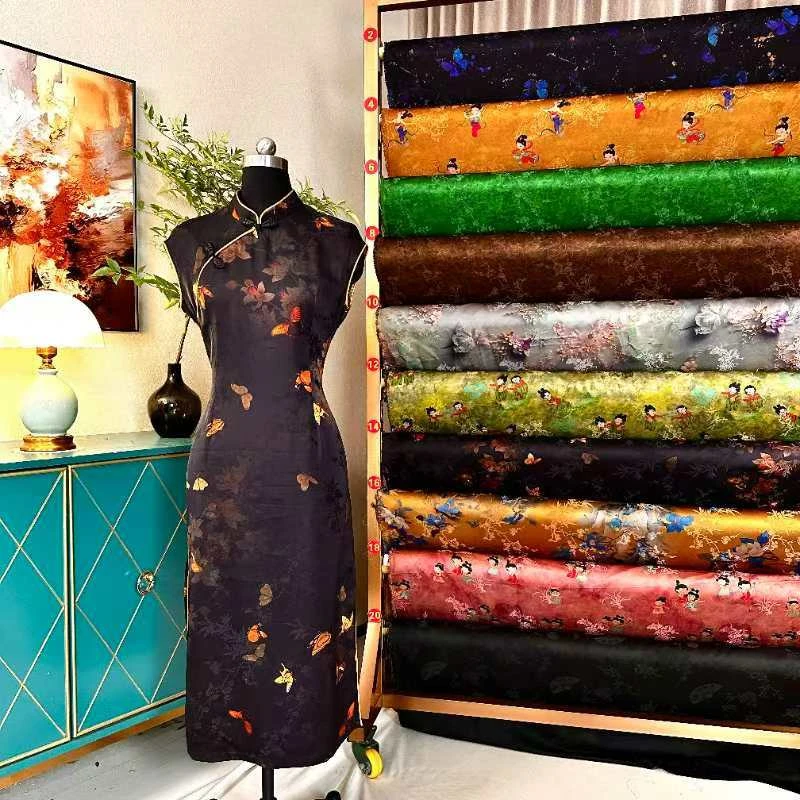 【专拍链接】换季福利100%真丝香云纱皮子宋锦蜀锦国风面料140门幅