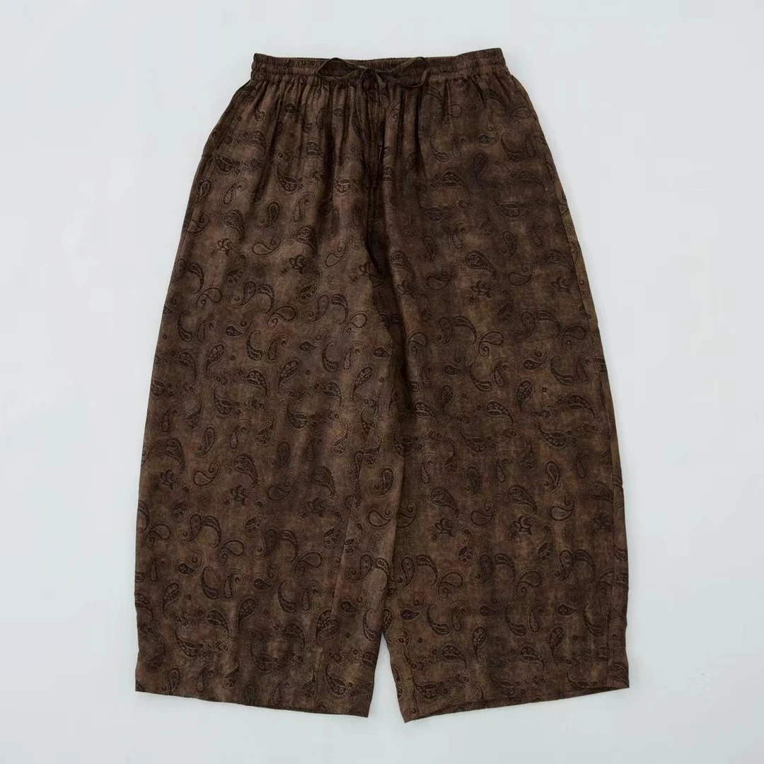 布衣家小铺子推荐～原创垒土复古腰果花阔腿裤K949