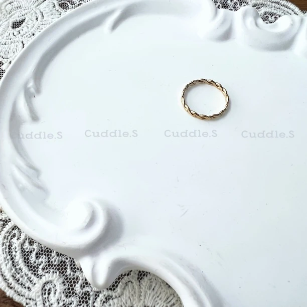 合金戒指 Cuddle 进口14KGF链条素戒 时尚百搭